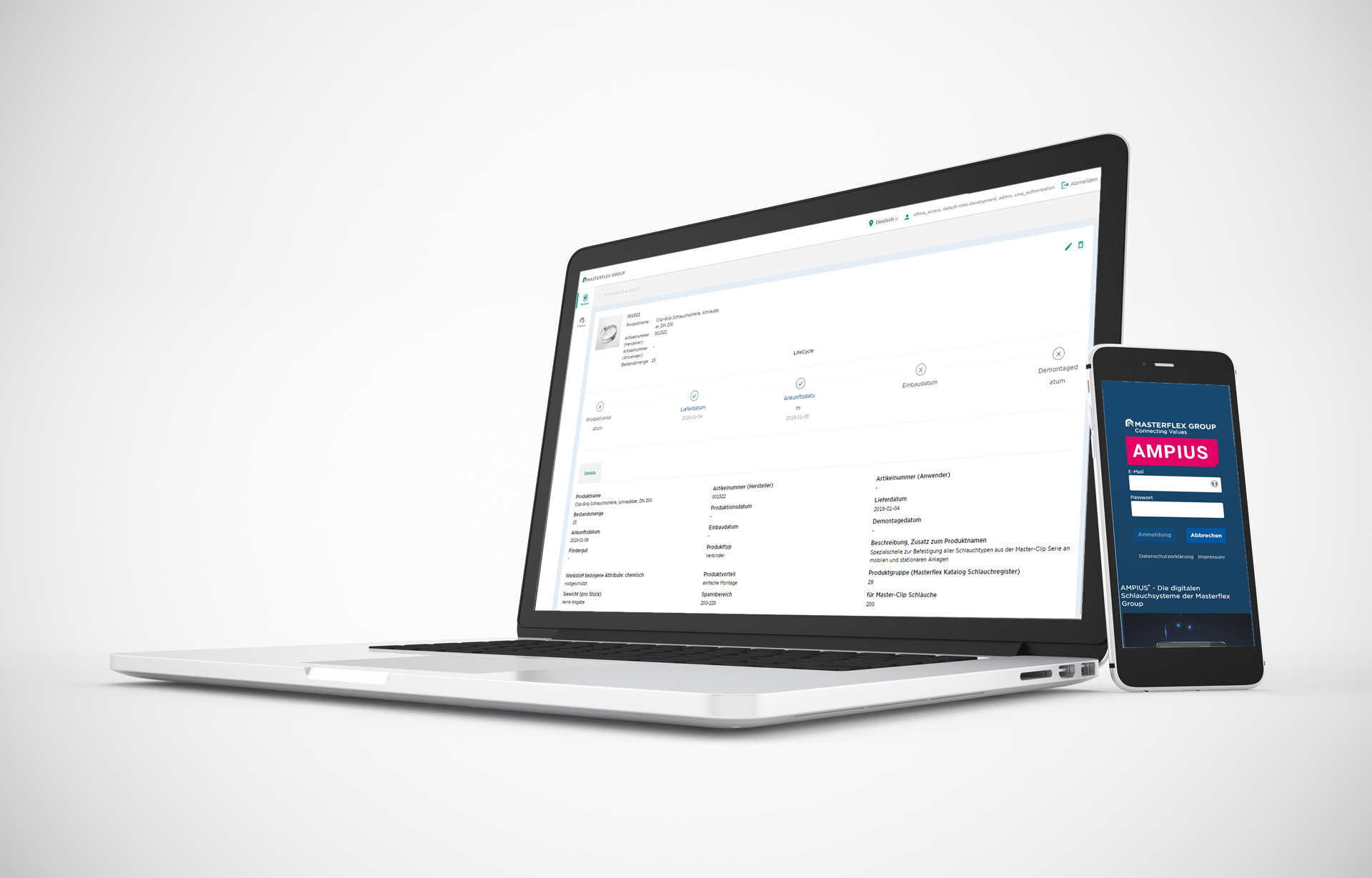 Imagem de visualização da página inicial de login do AMPIUS no laptop